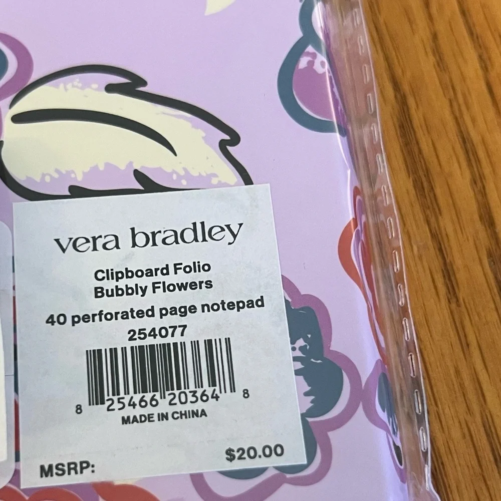 Vera Bradley Clipboard Folio in Bubbly Flowers NWT